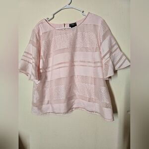 Liz Claiborne Pink Boxy Blouse Relaxed Fit